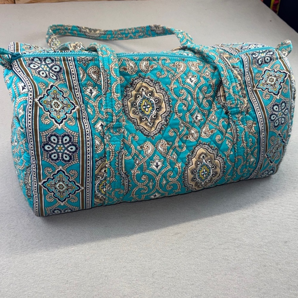 Vera Bradley Retired Totally Turquoise Small Original Duffel Bag - Picture 9 of 10